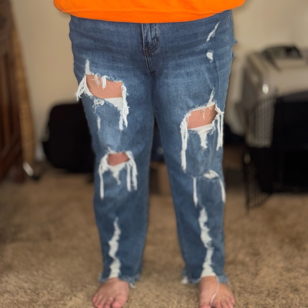 Light Blue Distressed Denim Jeans by I&M Black Label - Picture 2 of 6
